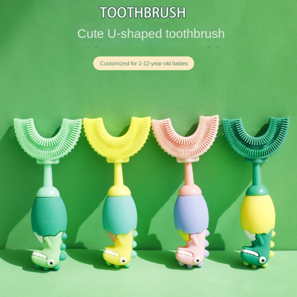 Teeth Whitening Toothbrush - U-Shaped Silicone Toothbrush para crianças, Kids
