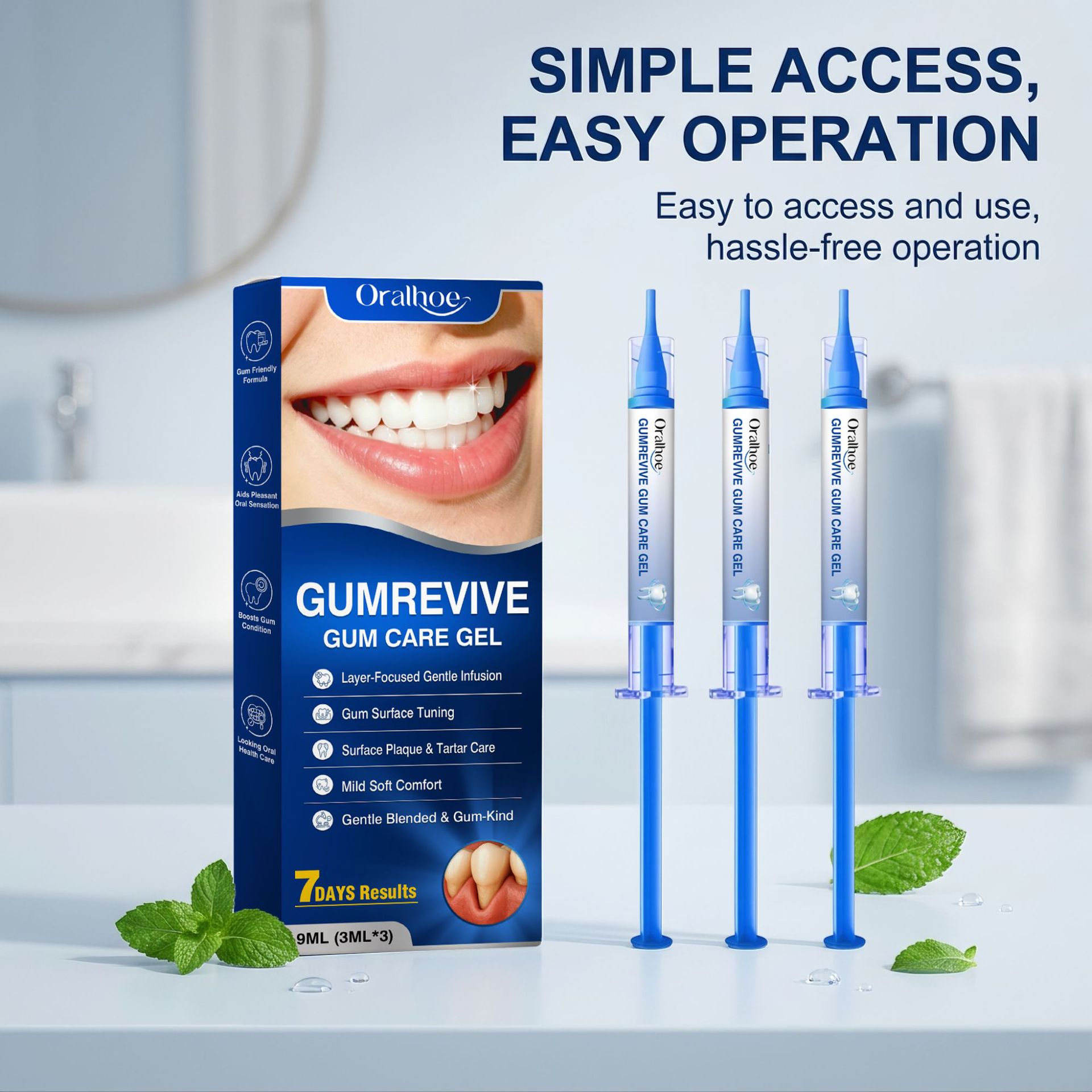 Teeth Whitening Kit At Home - Gel para Cuidado Oral 3 Peças,