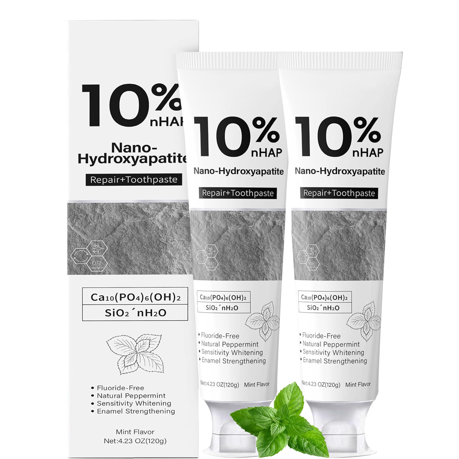 Teeth Whitening That Works - Creme dental nano-hydroxyapatite 10%, reduz as