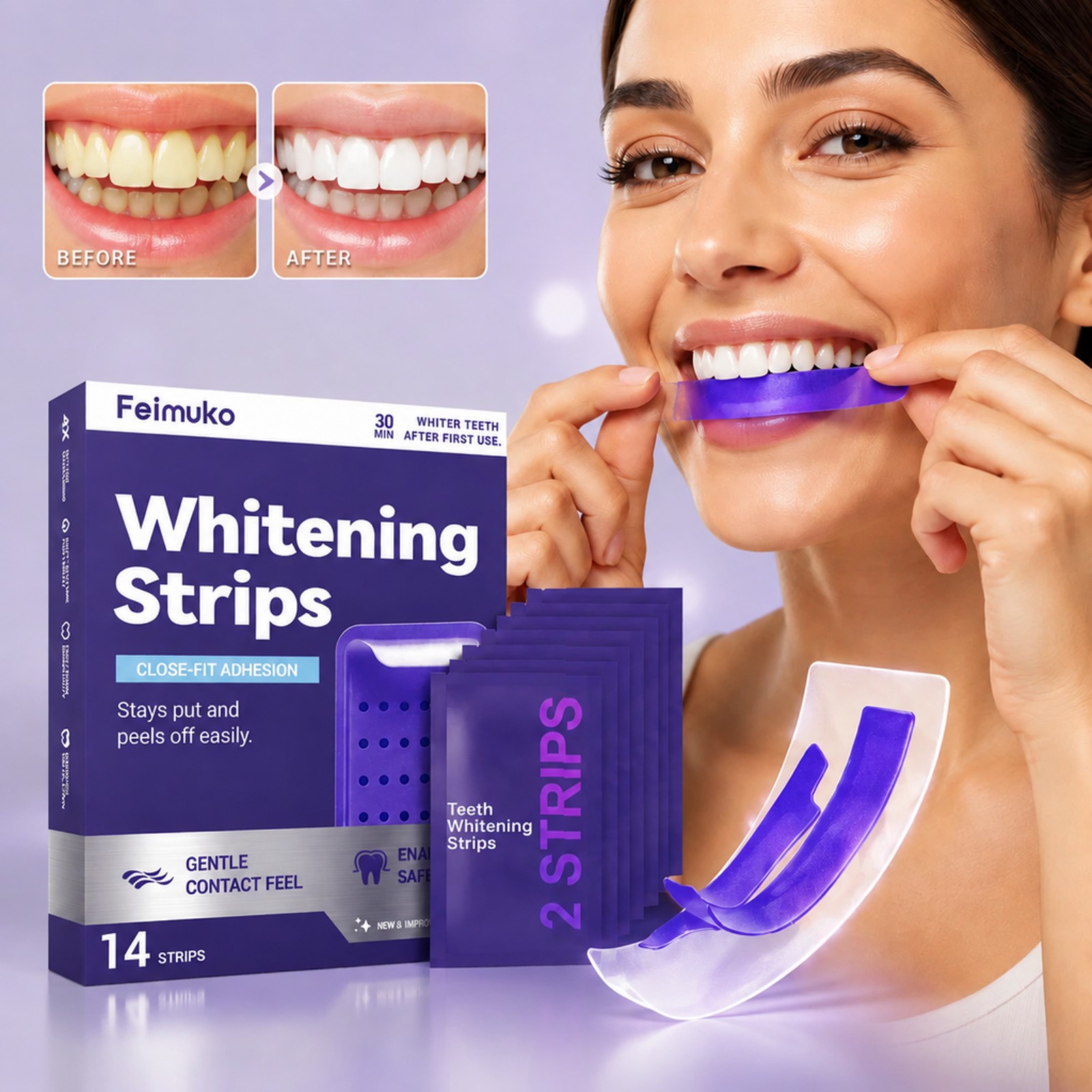 7 peças de tiras branqueadoras - Teeth Whitening Kit At Home avaliação e preço