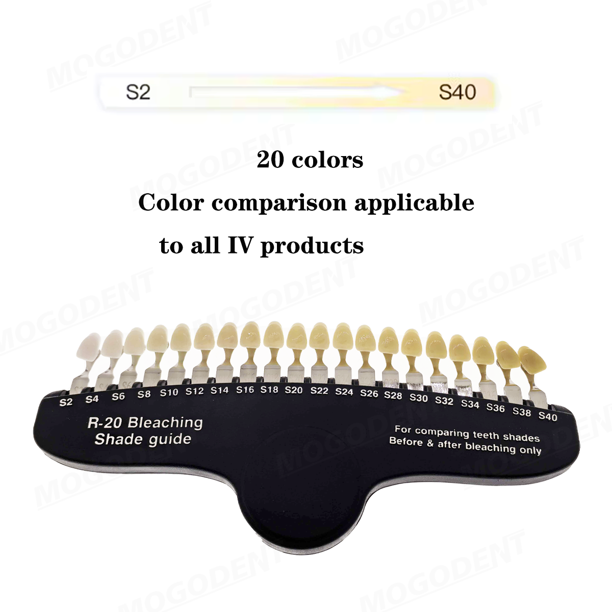 Guia de Comparação de Clareame - Teeth Whitening Shade Guide avaliação e preço