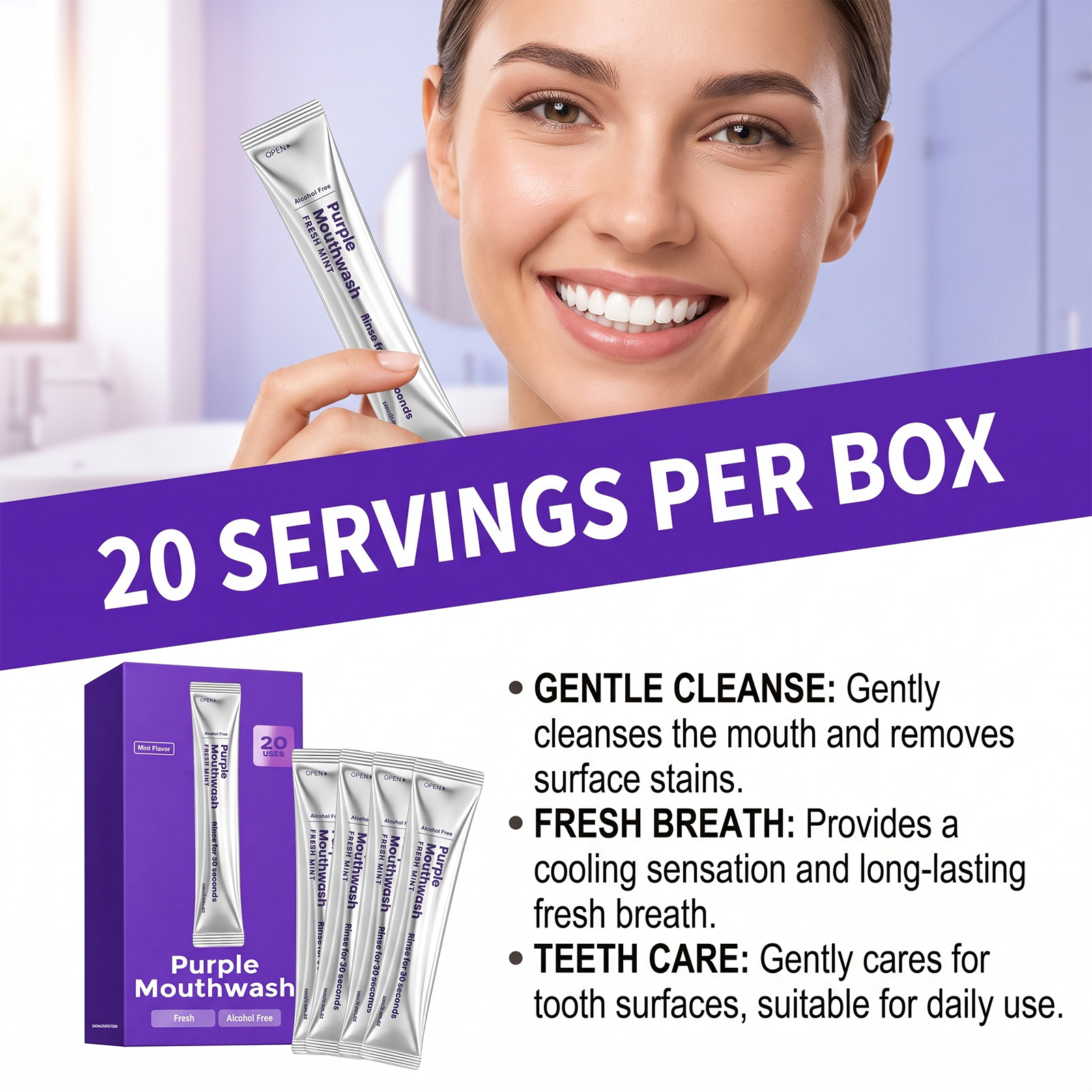 Pacote com 20 Enxaguantes Buca - Teeth Whitening Instant avaliação e preço