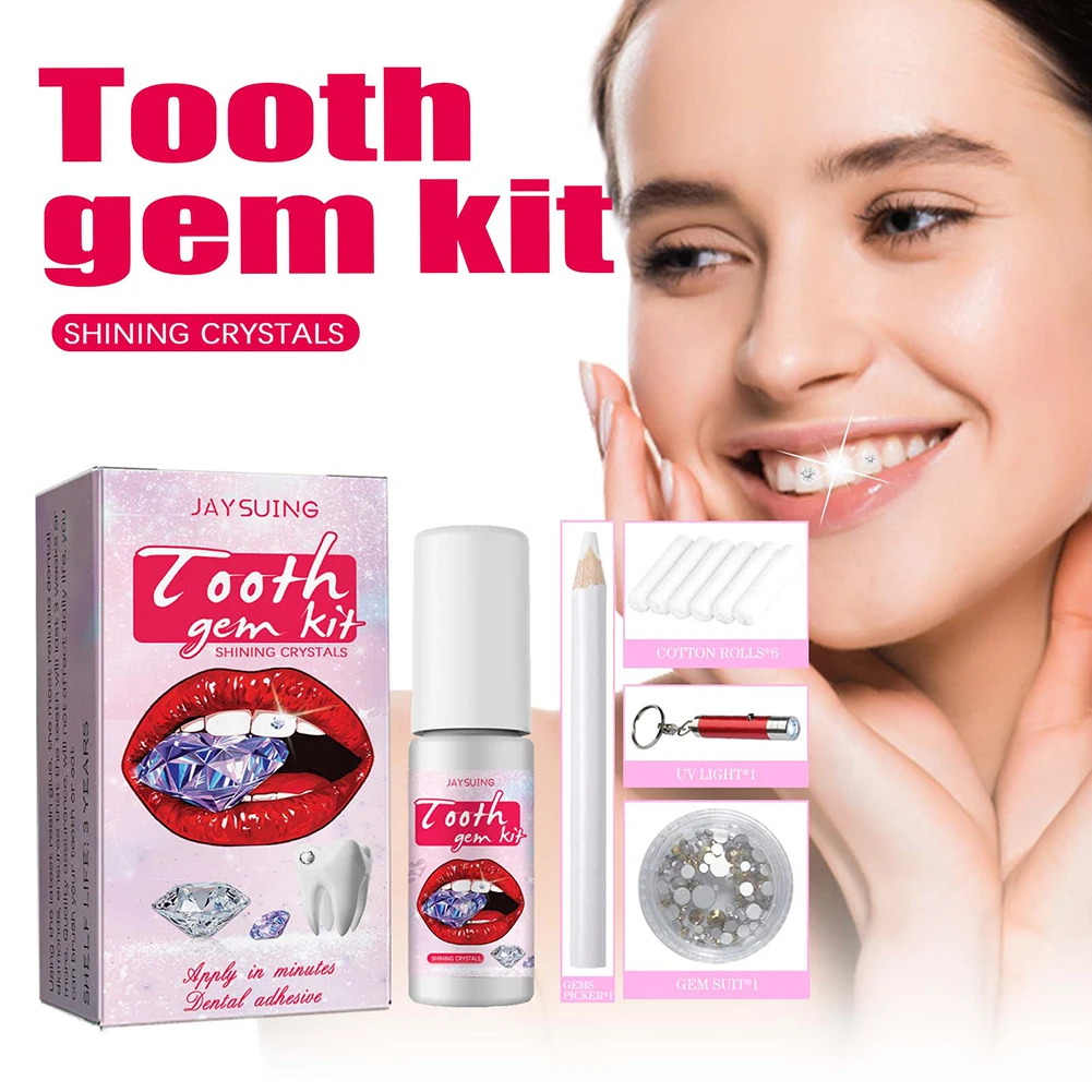 Dente Gems Kit com Cura Cola L - Teeth Whitening Kit At Home avaliação e preço